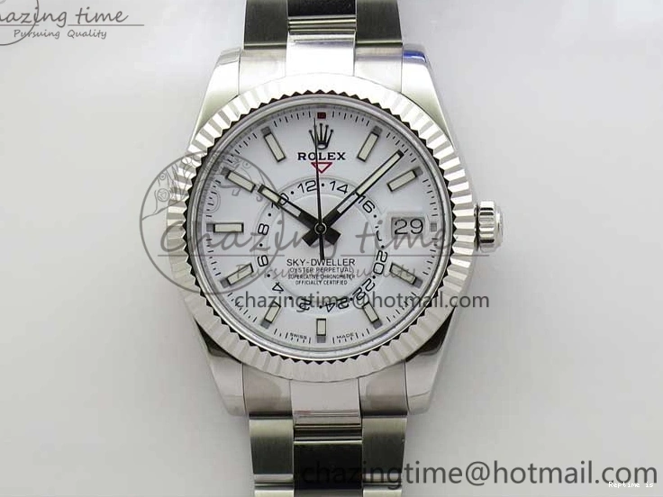 1218 Sky-Dweller 326934 SS Noob 1:1 Best Edition White Dial on SS Bracelet Asian 23J to TechFriendly 2880